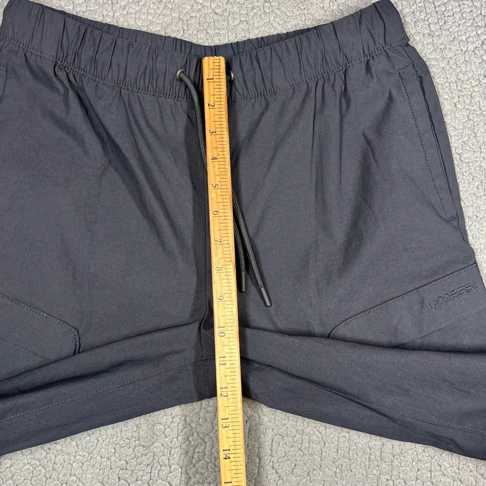 Messi Collection Mens Small Black Cargo Jogger Pants Tapered Athletic Stretch